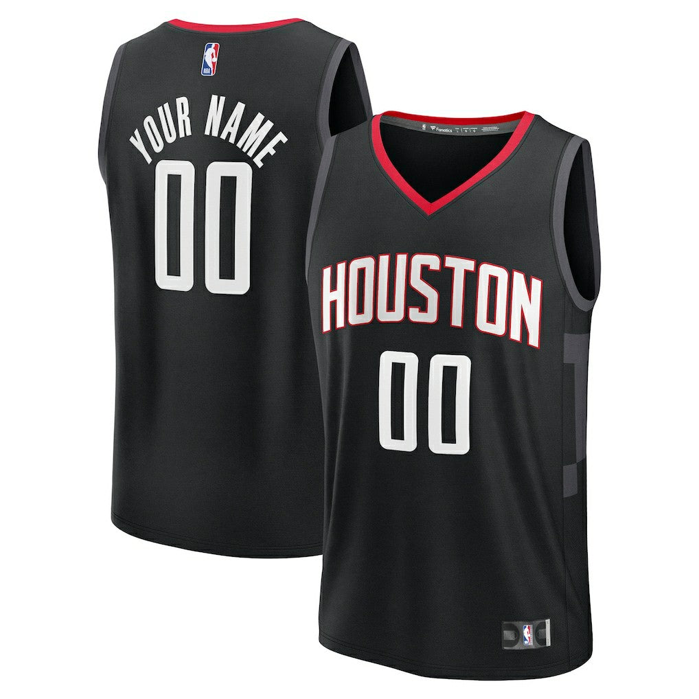 Houston Rockets Youth Fast Break Custom Jersey - Statement Edition - Black