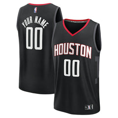 Houston Rockets Youth Fast Break Custom Jersey - Statement Edition - Black