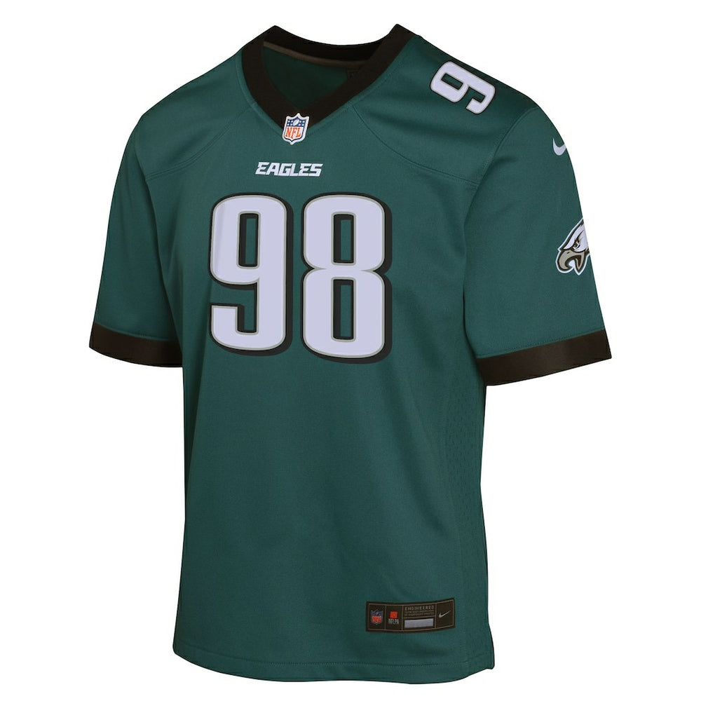 Jalen Carter Philadelphia Eagles Youth Game Player Jersey - Midnight Green