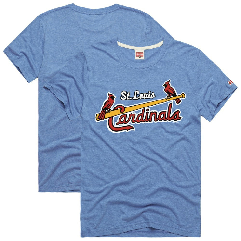 St. Louis Cardinals Homage Hyper Local Refresh Tri-Blend T-Shirt Light Blue
