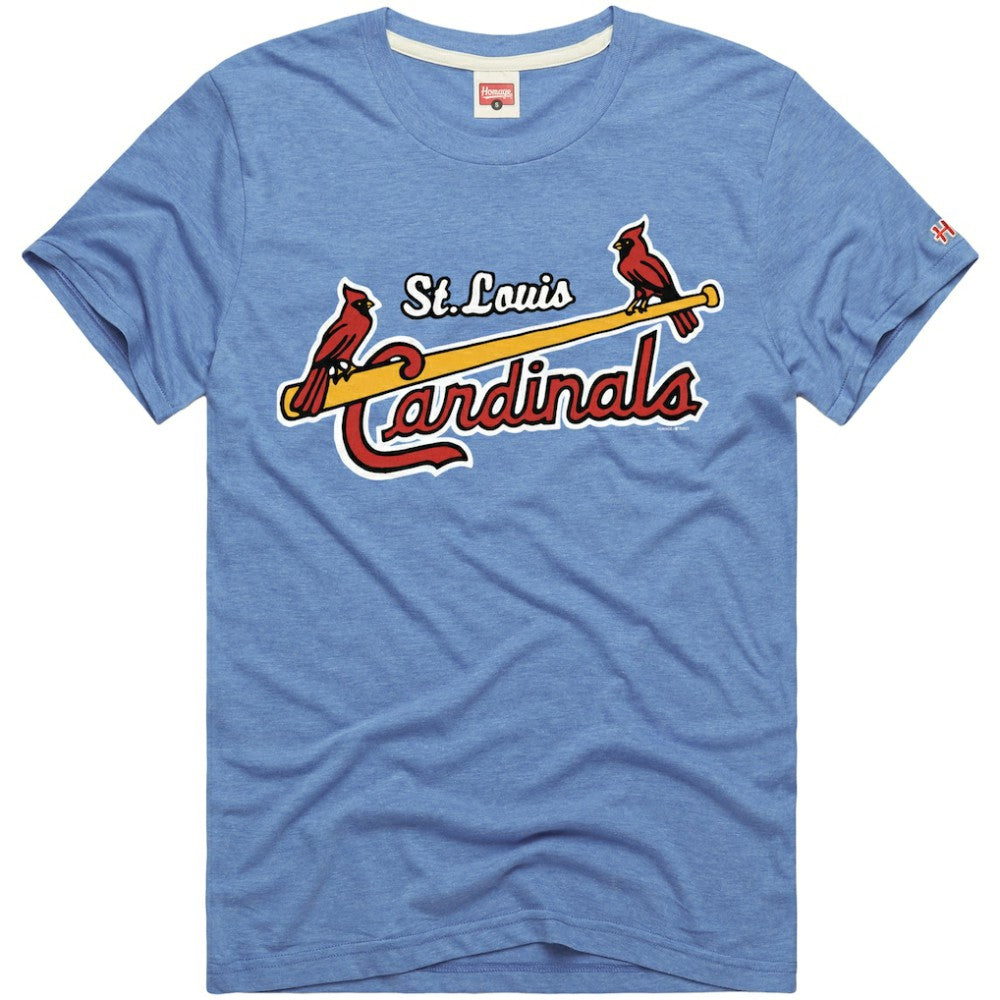 St. Louis Cardinals Homage Hyper Local Refresh Tri-Blend T-Shirt Light Blue