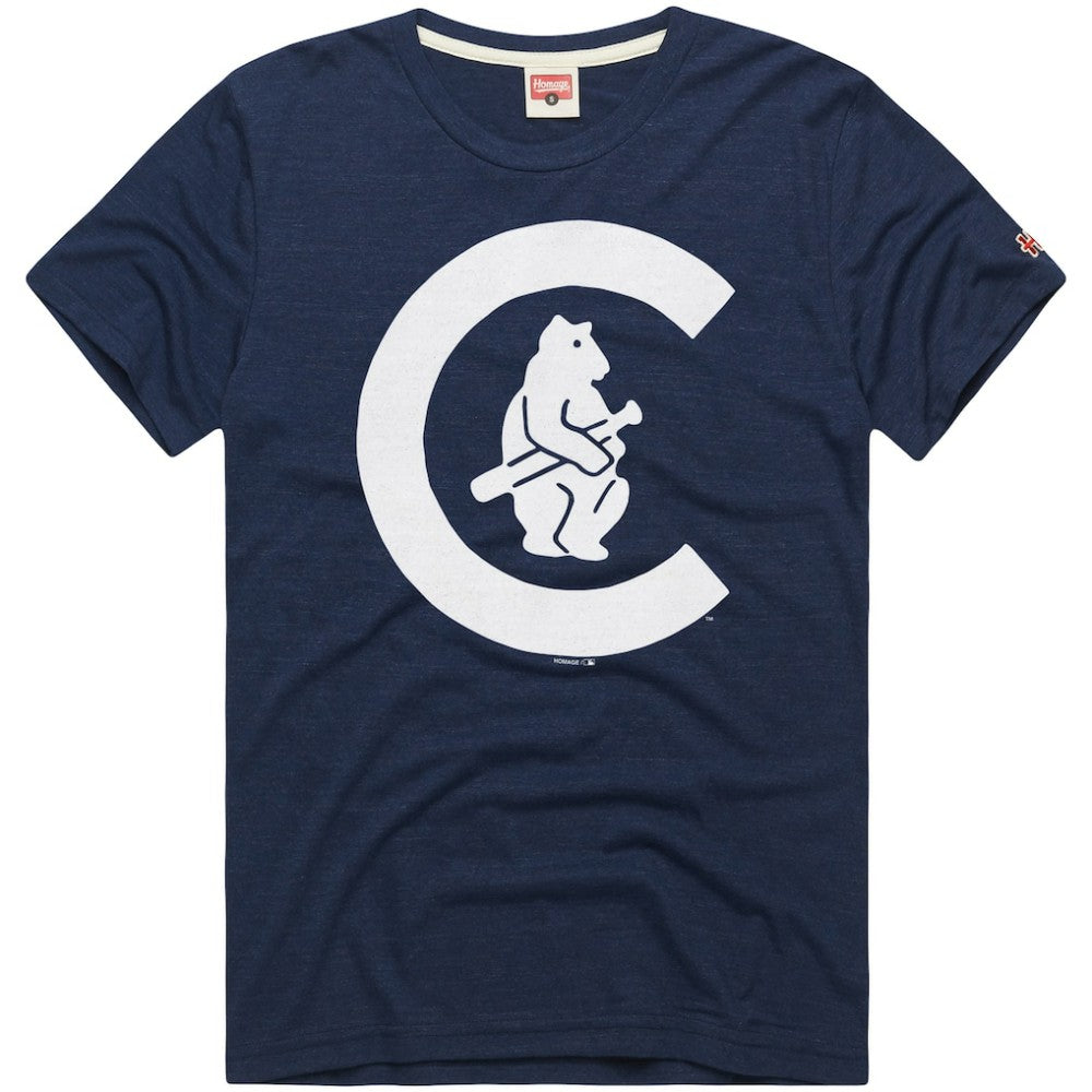 Chicago Cubs Homage Hyper Local Refresh Tri-Blend T-Shirt Navy