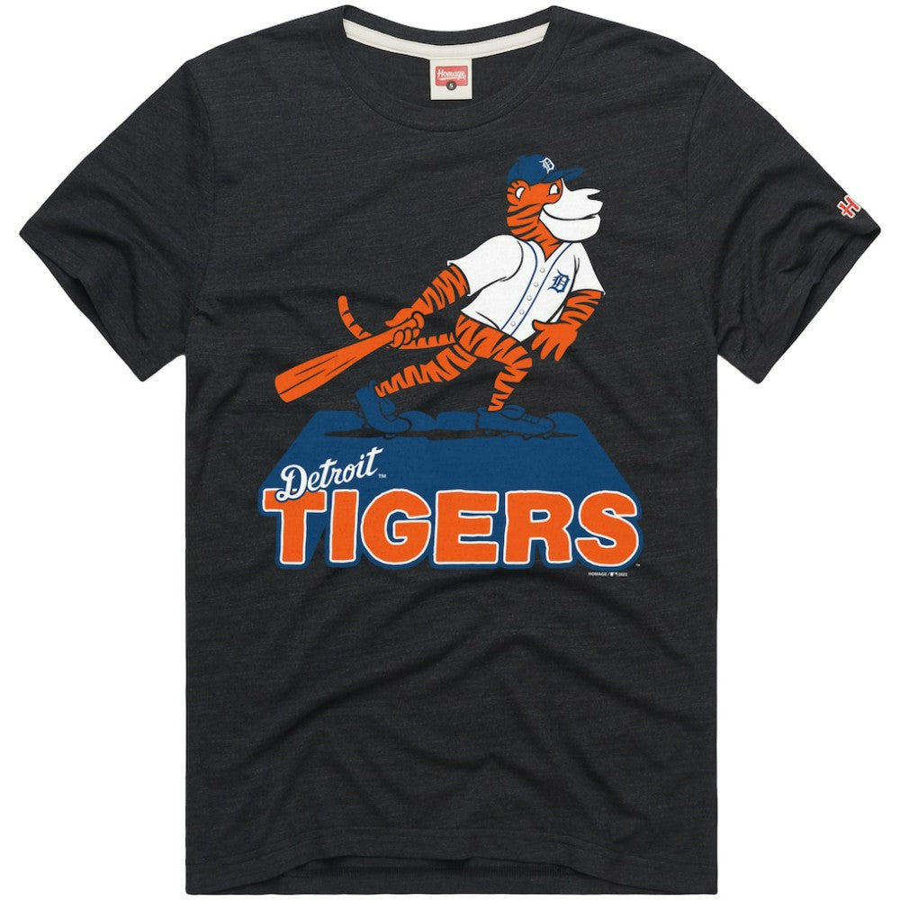 Detroit Tigers Homage Hyper Local Refresh Tri-Blend T-Shirt Charcoal