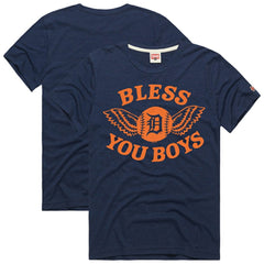 Detroit Tigers Homage Hyper Local Refresh Tri-Blend T-Shirt Navy