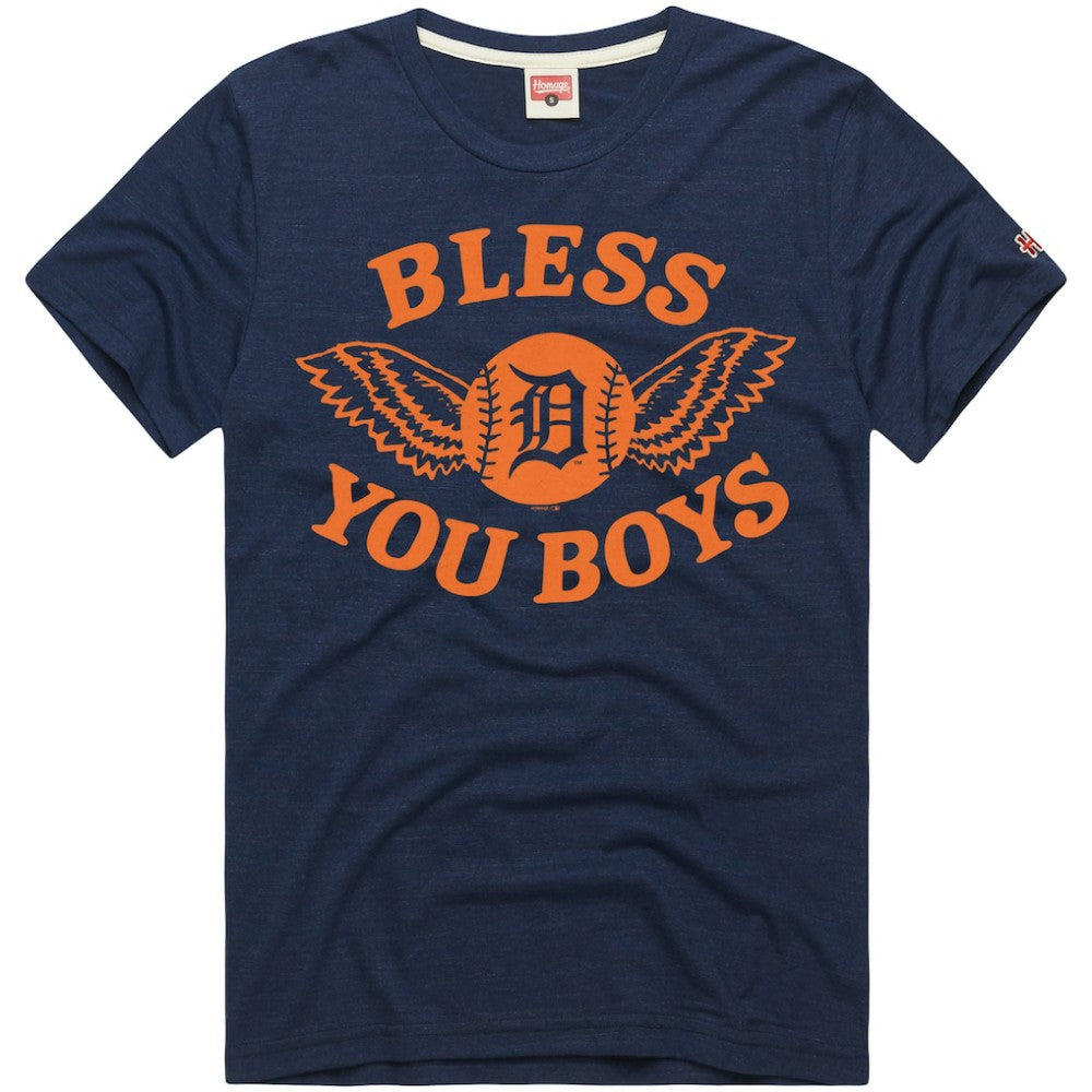 Detroit Tigers Homage Hyper Local Refresh Tri-Blend T-Shirt Navy