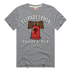 Philadelphia Phillies x It's Always Sunny in Philadelphia Homage Male Adult Flipadelphia Paddy's Pub T-Shirt Gray