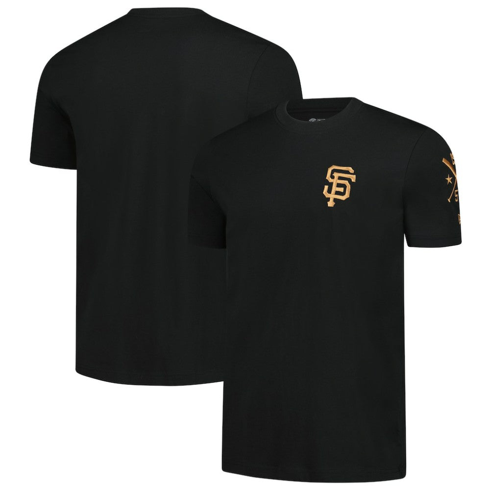 San Francisco Giants Bronze Logo with Cross Bats Established T-Shirt Black | New Era