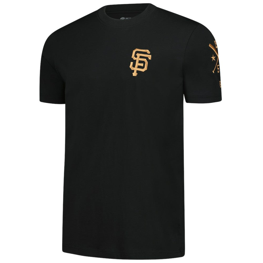 San Francisco Giants Bronze Logo with Cross Bats Established T-Shirt Black | New Era