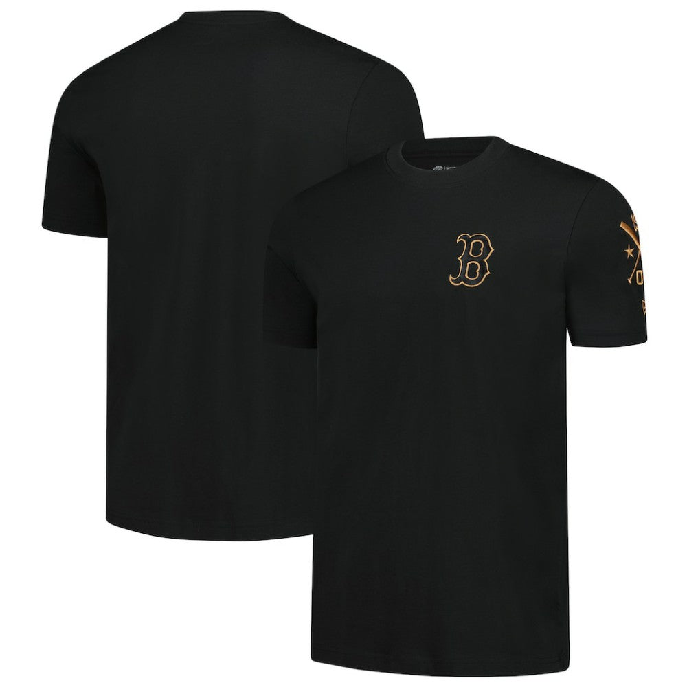 Boston Red Sox Bronze Logo with Cross Bats Established T-Shirt Black | New Era