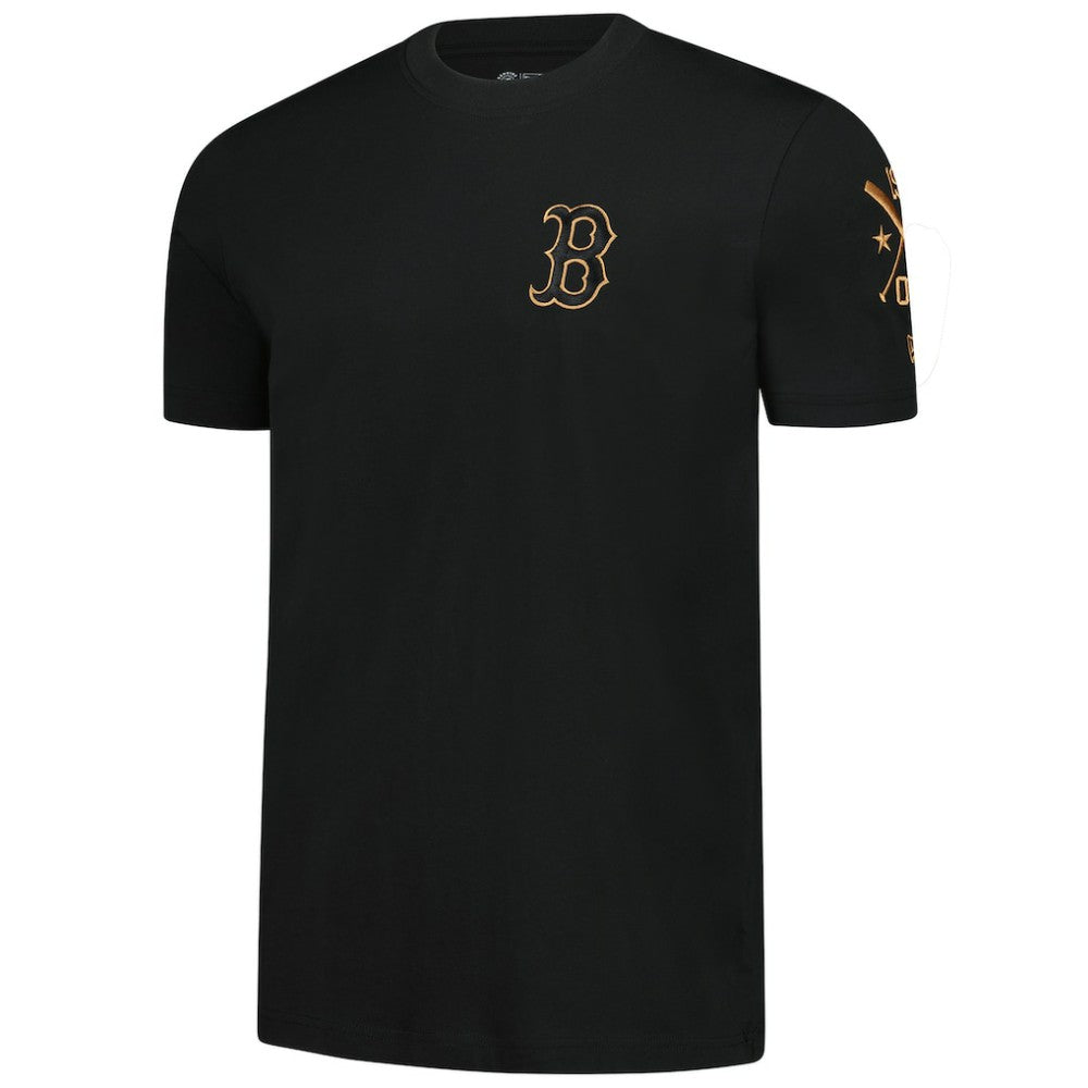 Boston Red Sox Bronze Logo with Cross Bats Established T-Shirt Black | New Era