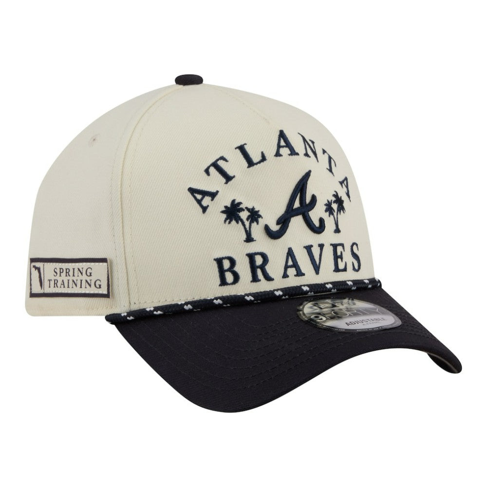 Atlanta Braves 2026 Spring Training Fan Pack Rope A-Frame 9FORTY Adjustable Hat Cream | New Era