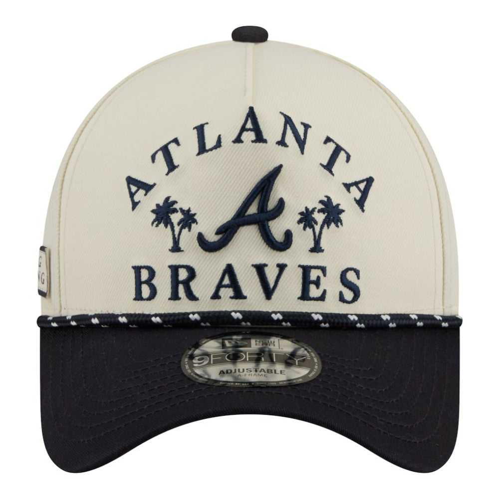Atlanta Braves 2026 Spring Training Fan Pack Rope A-Frame 9FORTY Adjustable Hat Cream | New Era
