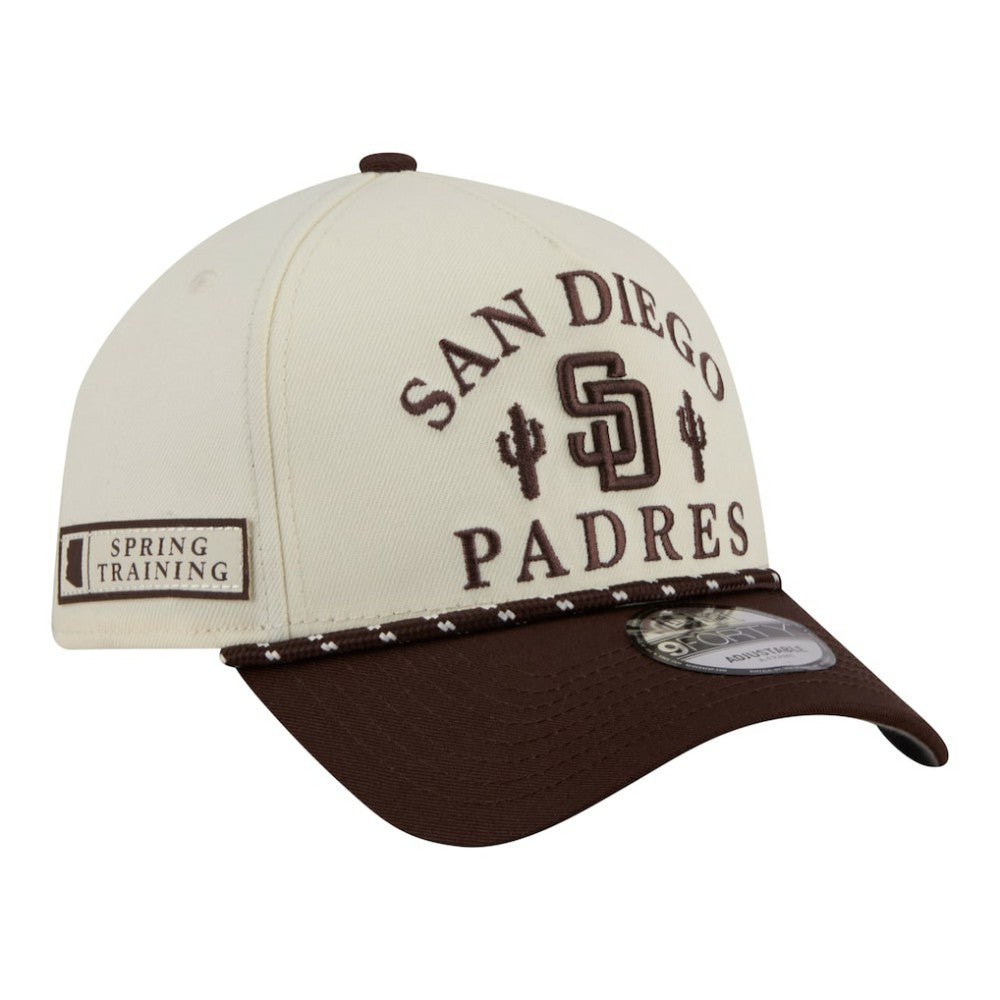 San Diego Padres 2026 Spring Training Fan Pack Rope A-Frame 9FORTY Adjustable Hat Cream | New Era
