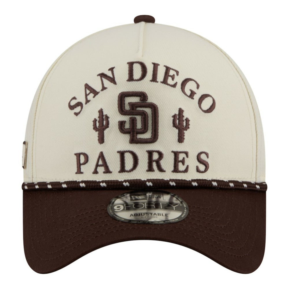 San Diego Padres 2026 Spring Training Fan Pack Rope A-Frame 9FORTY Adjustable Hat Cream | New Era