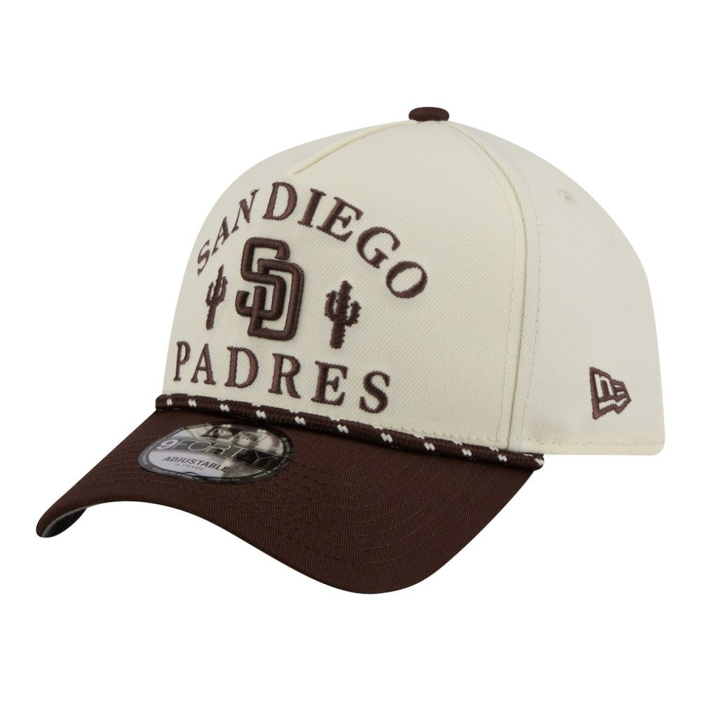 San Diego Padres 2026 Spring Training Fan Pack Rope A-Frame 9FORTY Adjustable Hat Cream | New Era