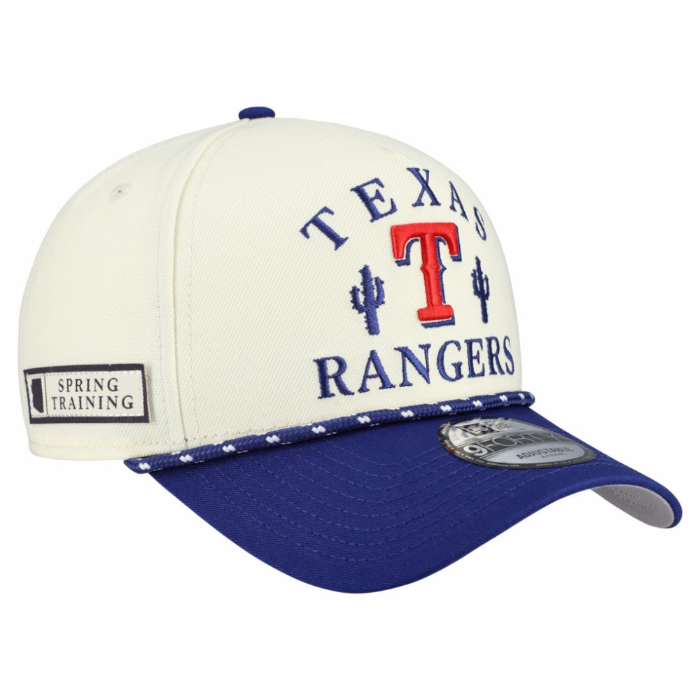 Texas Rangers 2026 Spring Training Fan Pack Rope A-Frame 9FORTY Adjustable Hat Cream | New Era