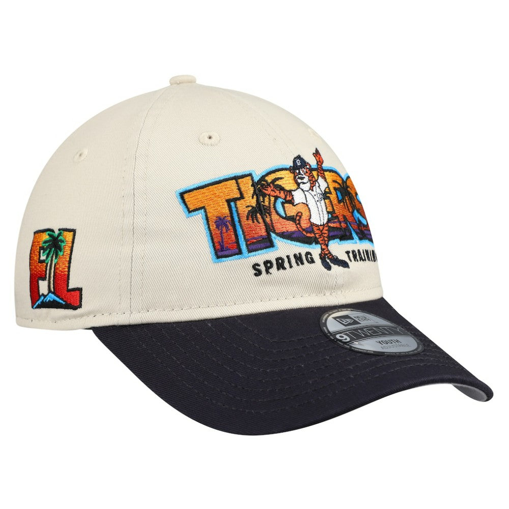 Detroit Tigers Youth 2026 Spring Training Fan Pack Batter 9TWENTY Adjustable Hat Stone/Navy | New Era