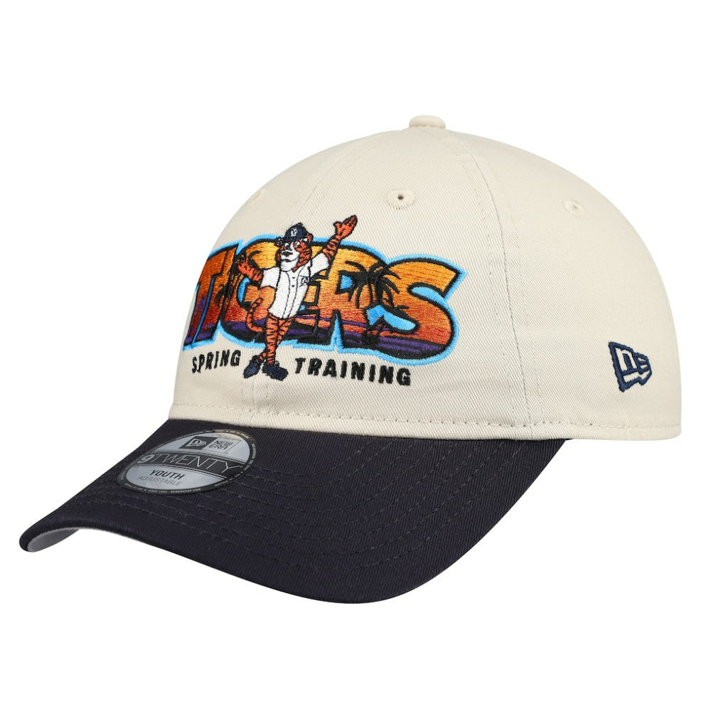 Detroit Tigers Youth 2026 Spring Training Fan Pack Batter 9TWENTY Adjustable Hat Stone/Navy | New Era