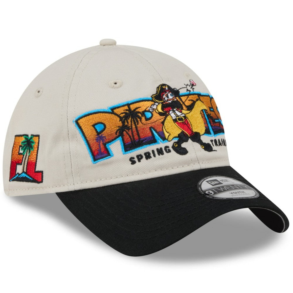 Pittsburgh Pirates Youth 2026 Spring Training Fan Pack Batter 9TWENTY Adjustable Hat Stone/Black | New Era