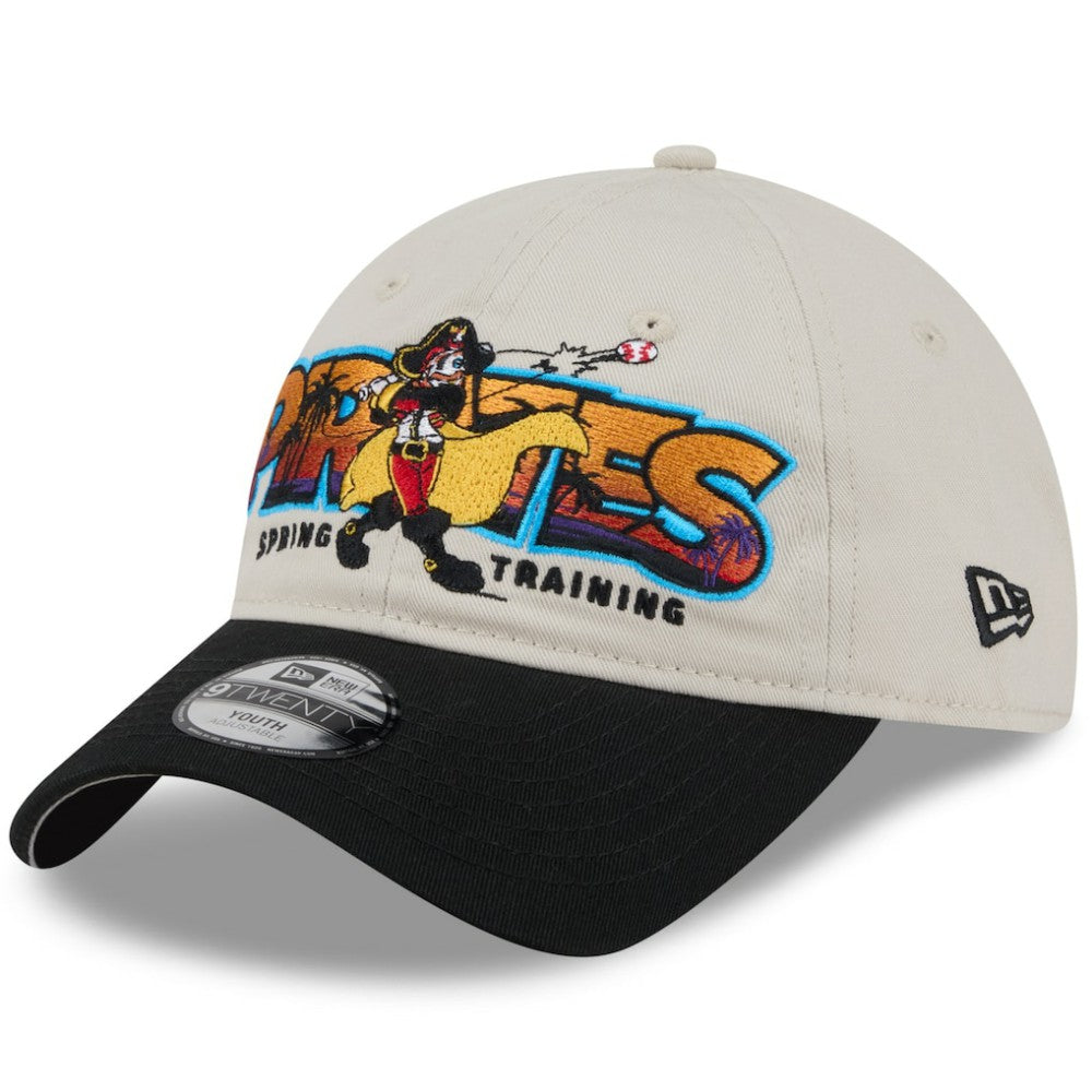Pittsburgh Pirates Youth 2026 Spring Training Fan Pack Batter 9TWENTY Adjustable Hat Stone/Black | New Era