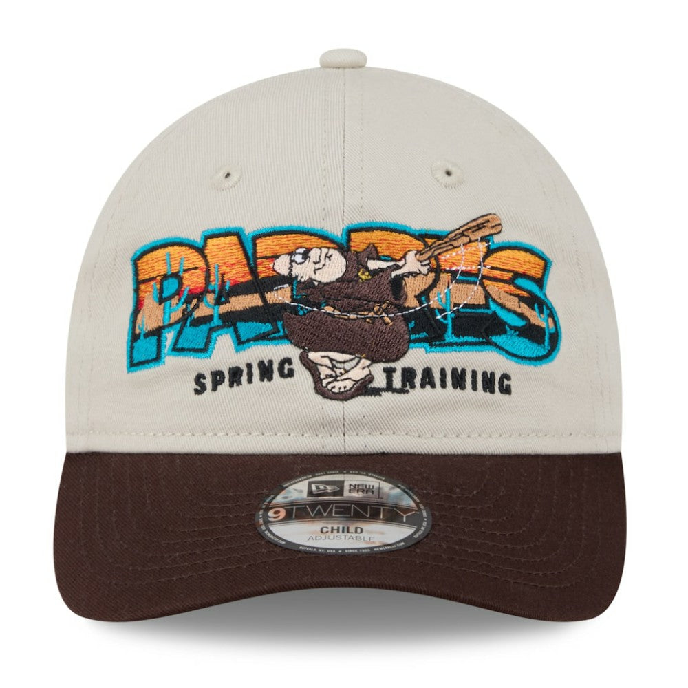 San Diego Padres Youth 2026 Spring Training Fan Pack Batter 9TWENTY Adjustable Hat Stone/Brown | New Era