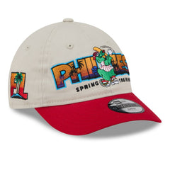 Philadelphia Phillies Youth 2026 Spring Training Fan Pack Batter 9TWENTY Adjustable Hat Stone/Red | New Era