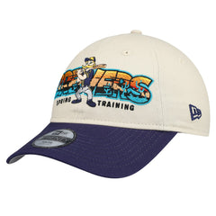 Milwaukee Brewers Youth 2026 Spring Training Fan Pack Batter 9TWENTY Adjustable Hat Stone/Navy | New Era