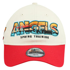 Los Angeles Angels Youth 2026 Spring Training Fan Pack Batter 9TWENTY Adjustable Hat Stone/Red | New Era