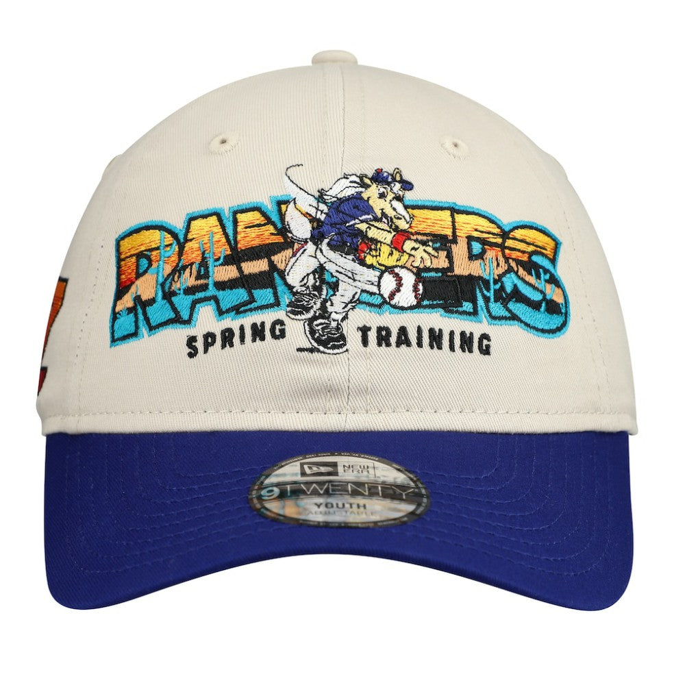 Texas Rangers Youth 2026 Spring Training Fan Pack Batter 9TWENTY Adjustable Hat Stone/Royal | New Era