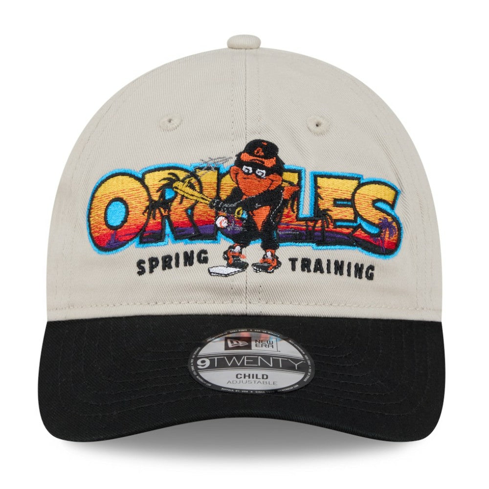 Baltimore Orioles Youth 2026 Spring Training Fan Pack Batter 9TWENTY Adjustable Hat Stone/Black | New Era