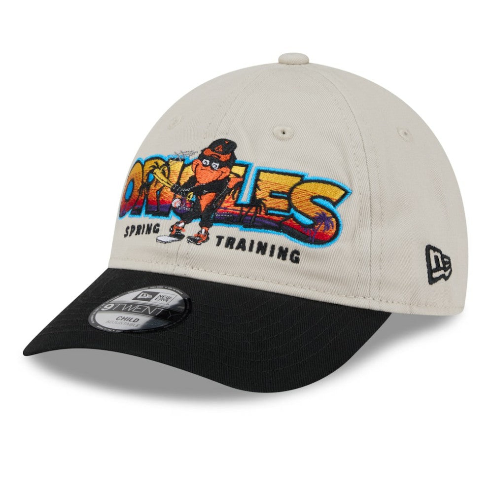 Baltimore Orioles Youth 2026 Spring Training Fan Pack Batter 9TWENTY Adjustable Hat Stone/Black | New Era