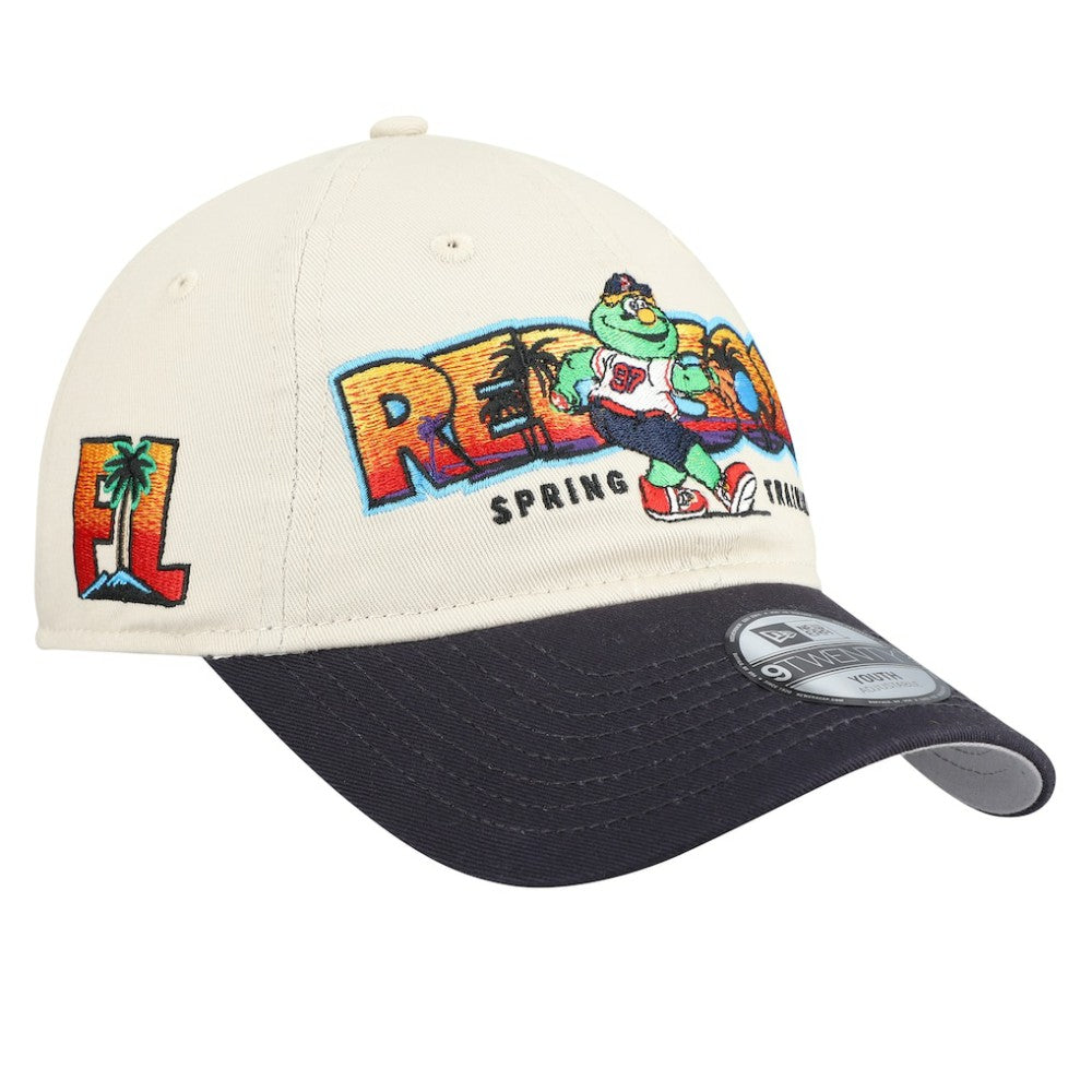 Boston Red Sox Youth 2026 Spring Training Fan Pack Batter 9TWENTY Adjustable Hat Stone/Navy | New Era