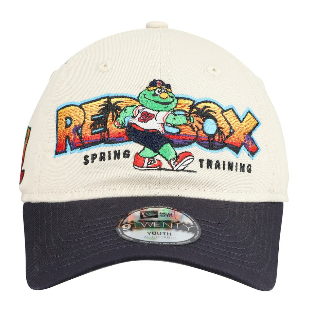 Boston Red Sox Youth 2026 Spring Training Fan Pack Batter 9TWENTY Adjustable Hat Stone/Navy | New Era