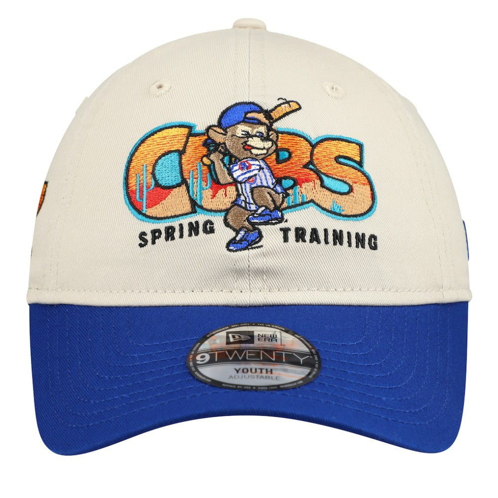 Chicago Cubs Youth 2026 Spring Training Fan Pack Batter 9TWENTY Adjustable Hat Stone/Royal | New Era
