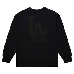 Los Angeles Dodgers Phantom Fleece Crewneck Sweatshirt Black | Mitchell & Ness