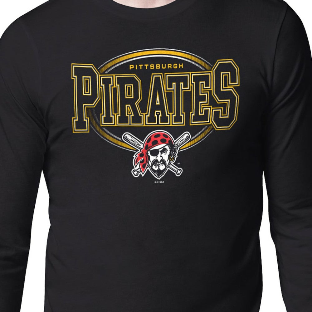 Pittsburgh Pirates Starter Team Track Graphic Long Sleeve T-Shirt Black