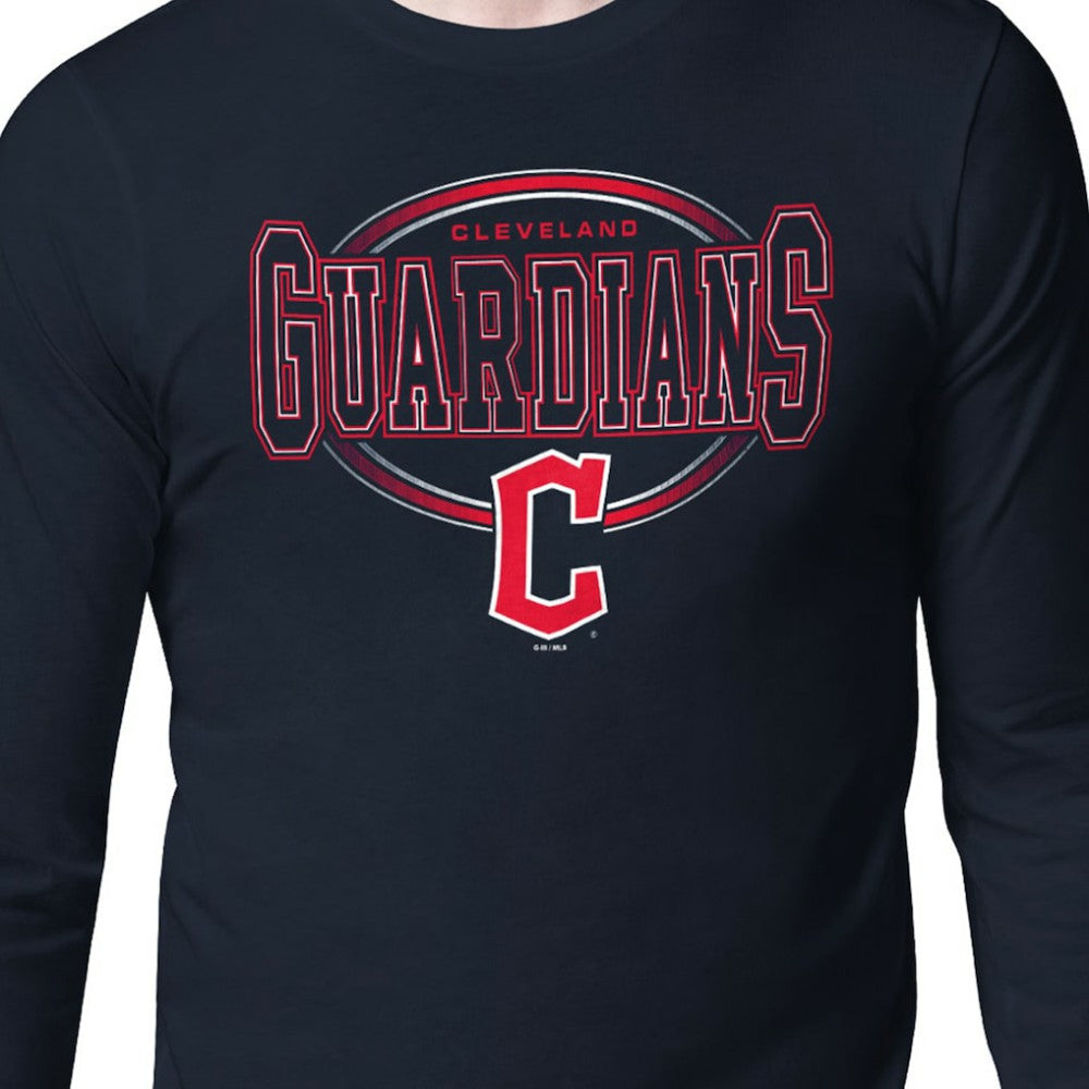 Cleveland Guardians Starter Team Track Graphic Long Sleeve T-Shirt Navy