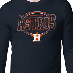 Houston Astros Starter Team Track Graphic Long Sleeve T-Shirt Navy
