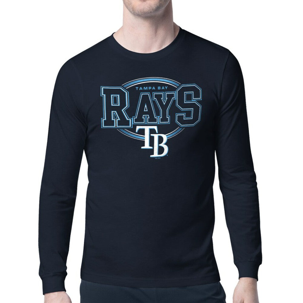 Tampa Bay Rays Starter Team Track Graphic Long Sleeve T-Shirt Navy