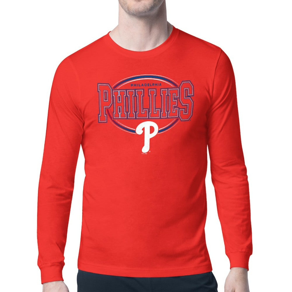 Philadelphia Phillies Starter Team Track Graphic Long Sleeve T-Shirt Red
