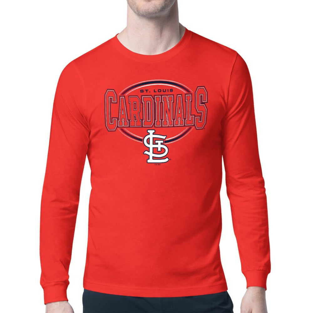 St. Louis Cardinals Starter Team Track Graphic Long Sleeve T-Shirt Red