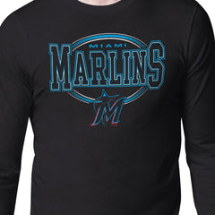 Miami Marlins Starter Team Track Graphic Long Sleeve T-Shirt Black