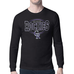 Colorado Rockies Starter Team Track Graphic Long Sleeve T-Shirt Black