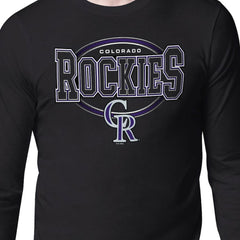Colorado Rockies Starter Team Track Graphic Long Sleeve T-Shirt Black