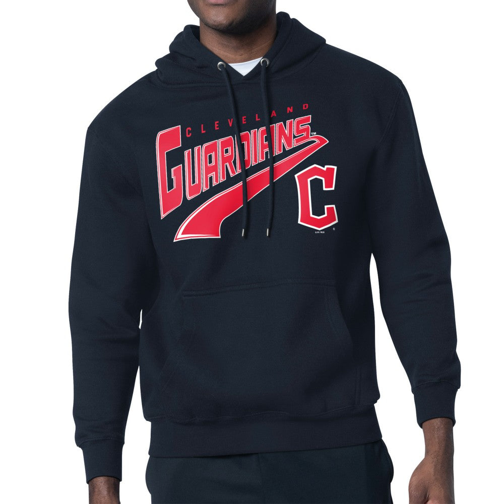 Cleveland Guardians Starter Modern Tailsweep Fleece Tri-Blend Pullover Hoodie Navy