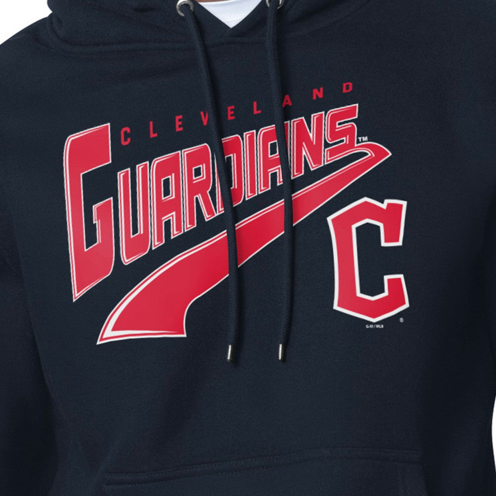 Cleveland Guardians Starter Modern Tailsweep Fleece Tri-Blend Pullover Hoodie Navy