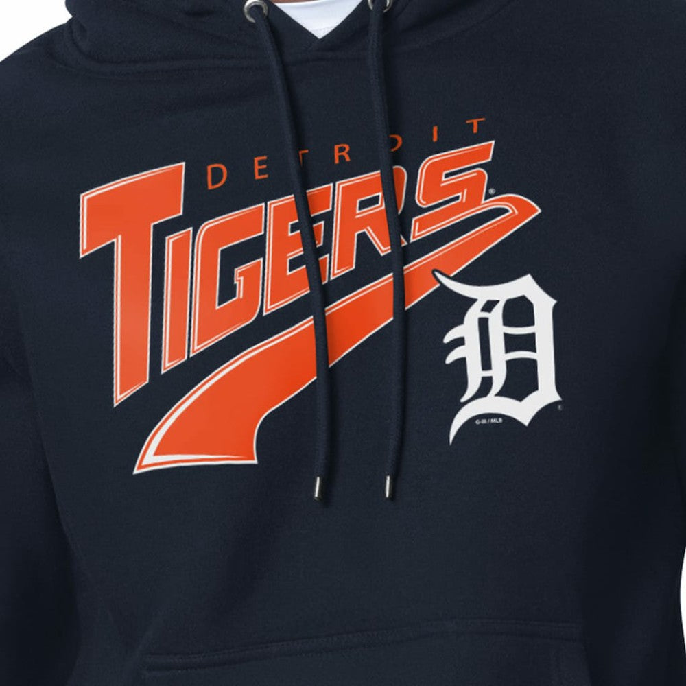 Detroit Tigers Starter Modern Tailsweep Fleece Tri-Blend Pullover Hoodie Navy