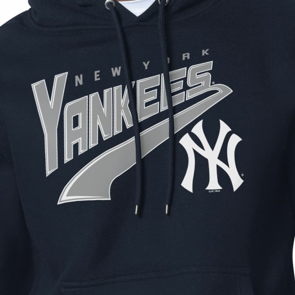 New York Yankees Starter Modern Tailsweep Fleece Tri-Blend Pullover Hoodie Navy