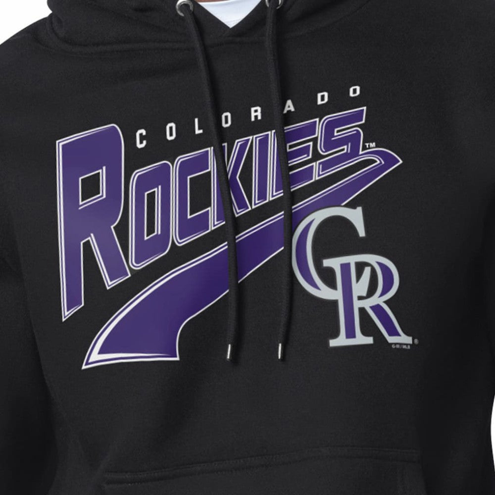 Colorado Rockies Starter Modern Tailsweep Fleece Tri-Blend Pullover Hoodie Black