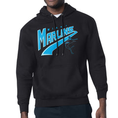 Miami Marlins Starter Modern Tailsweep Fleece Tri-Blend Pullover Hoodie Black